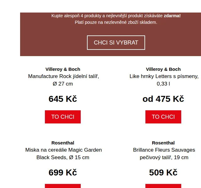 Potten & Pannen: 3+1 zdarma na Villeroy & Boch a Rosenthal – červen 2026 | Nuslet.cz