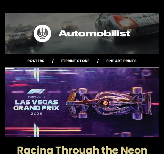 Automobilist: Oficiální plakát F1 Las Vegas 2025 – červen 2026 | Nuslet.cz