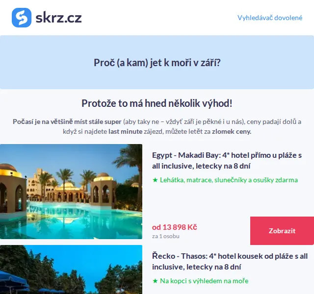 Vánoce na Skrz: Last minute září 2026 – ceny od 13 898 Kč | Nuslet.cz