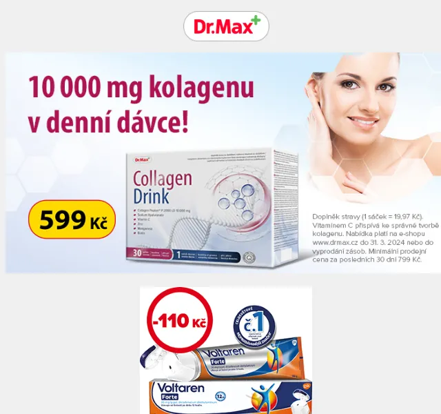 Dr.Max E-shop: Slevy až 150 Kč na Centrum a Voltaren – červen 2026 | Nuslet.cz