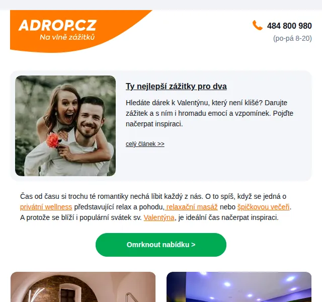 Adrop.cz: Zážitky a wellness pro dva – červen 2026 | Nuslet.cz