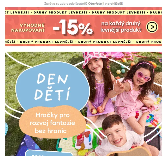 Sinsay: Den dětí od 35 Kč a sleva 15 % – červenec 2026 | Nuslet.cz