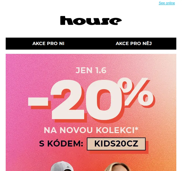HOUSE: Sleva 20 % na novou kolekci – červen 2026 | Nuslet.cz