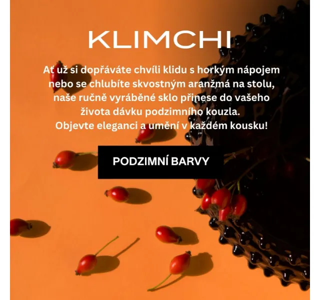 KLIMCHI: Podzimní sklo – ruční foukané, Nová kolekce – červen 2026 | Nuslet.cz