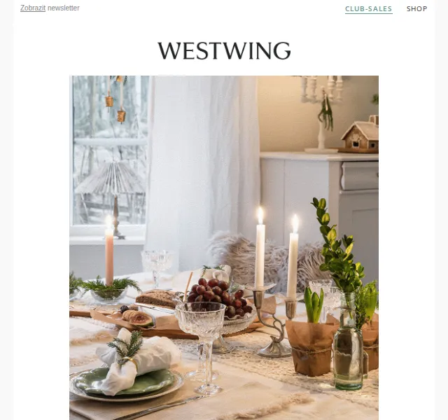 Westwing: Vánoční trendy 2023 – sleva až 60 % na dekorace a nábytek – červen 2026 | Nuslet.cz