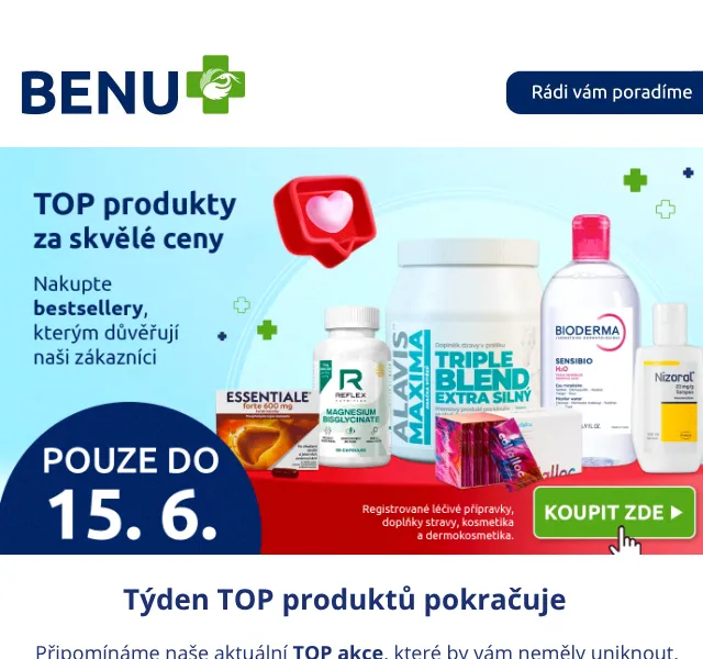 BENU E-shop: slevy až 41 % – léčiva a wellness – červen 2026