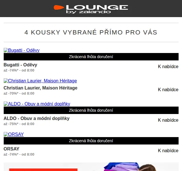Lounge by Zalando: Bugatti, ALDO, ORSAY sleva až 75 % – červenec 2026 | Nuslet.cz
