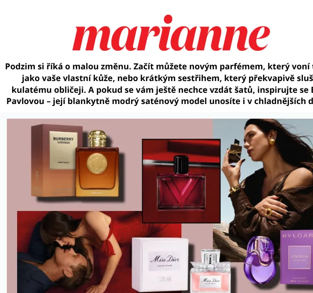 Marianne: Podzimní parfémy + šaty Eva Pavlové – říjen 2026