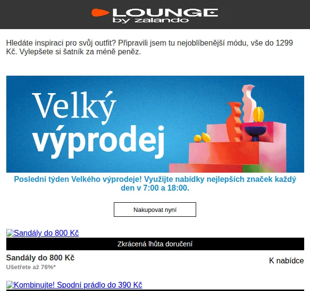 Lounge by Zalando: Velký výprodej do 1299 Kč – červen 2026 | Nuslet.cz