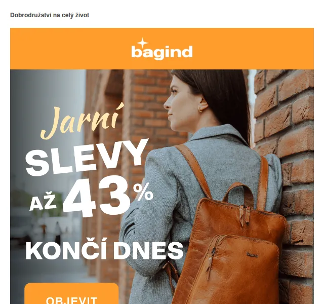 Bagind: sleva až -43 % na tašky a batohy – červen 2026 | Nuslet.cz