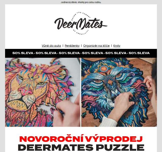 DeerMates: 50% sleva na dřevěná puzzle – červenec 2026 | Nuslet.cz