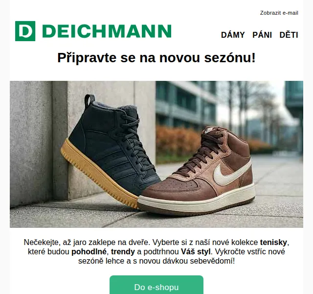 Deichmann: nové tenisky Nike, Adidas, New Balance – duben 2026