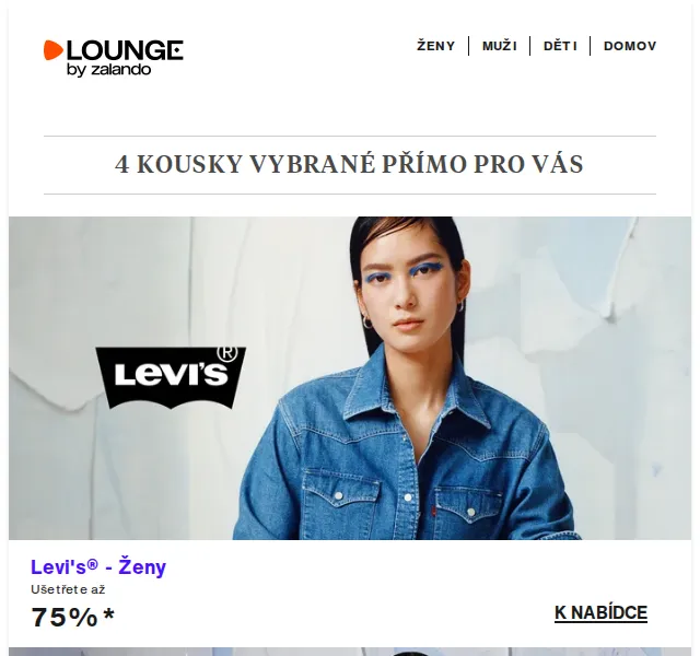 Lounge by Zalando: Levi's®, Ted Baker a Stuart Weitzman se slevou až 75 % – červen 2026 | Nuslet.cz