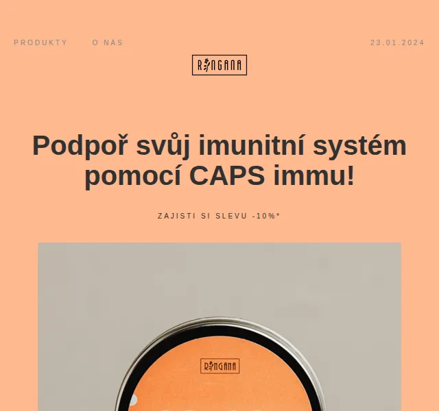 RINGANA: sleva -10 % na CAPS immu – červenec 2026 | Nuslet.cz