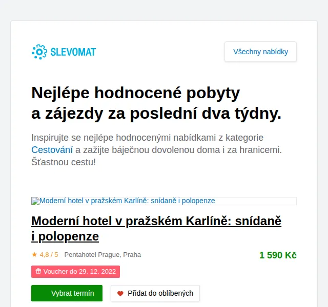 Slevomat: Moderní hotel v pražském Karlíně od 1 590 Kč – červen 2026 | Nuslet.cz