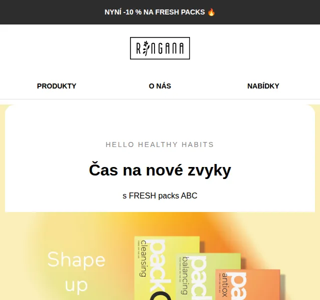 RINGANA: -10 % na FRESH packs – červenec 2026 | Nuslet.cz