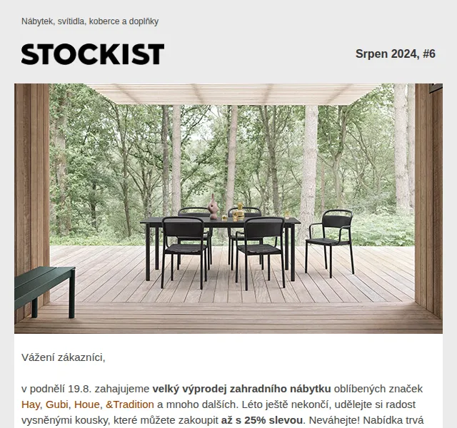 Stockist: Výprodej zahradního nábytku se slevou až 25 % – červenec 2026 | Nuslet.cz