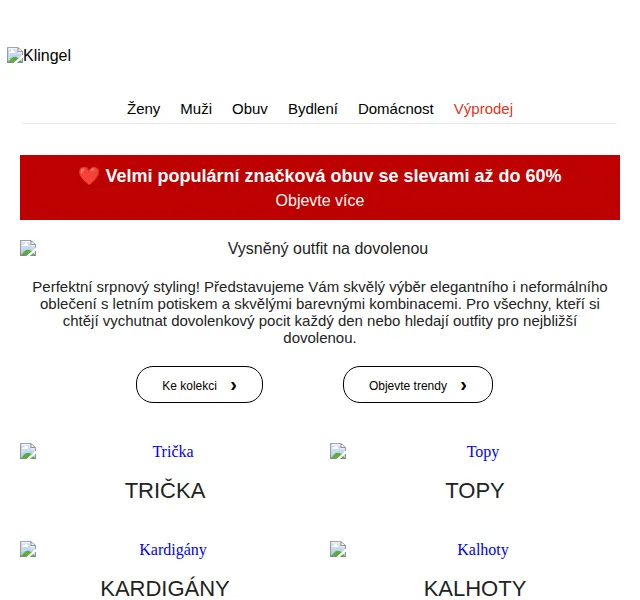 KLiNGEL: značková obuv se slevami až 60 % – červen 2026 | Nuslet.cz