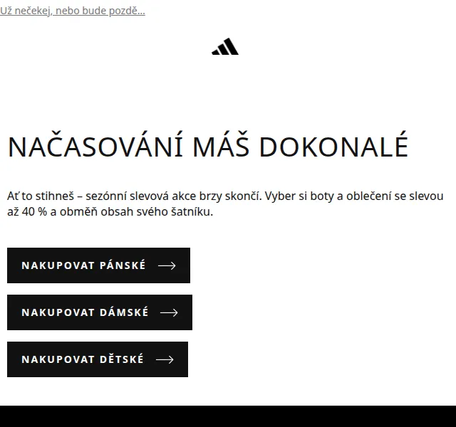 Adidas: sezónní výprodej až 40 % – červen 2026 | Nuslet.cz