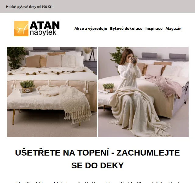ATAN nábytek: Plyšové deky od 190 Kč – červenec 2026 | Nuslet.cz