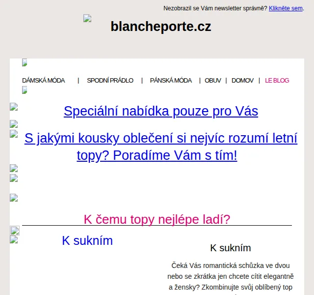 Blancheporte: Letní topy od 349 Kč – červen 2026 | Nuslet.cz