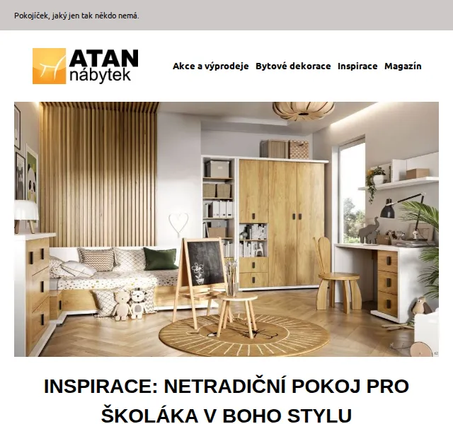 ATAN nábytek: inspirace pokoj pro školáka v boho stylu – červen 2026 | Nuslet.cz