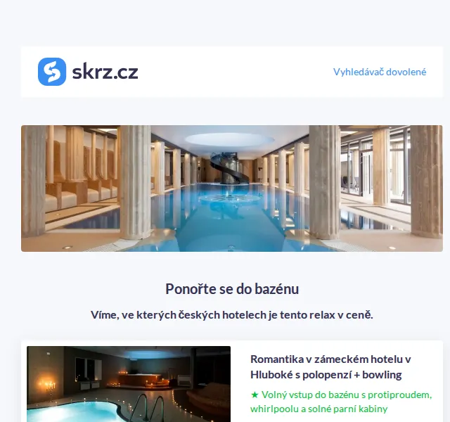 Vánoce na Skrz: wellness pobyty s bazénem od 2 488 Kč – červen 2026 | Nuslet.cz