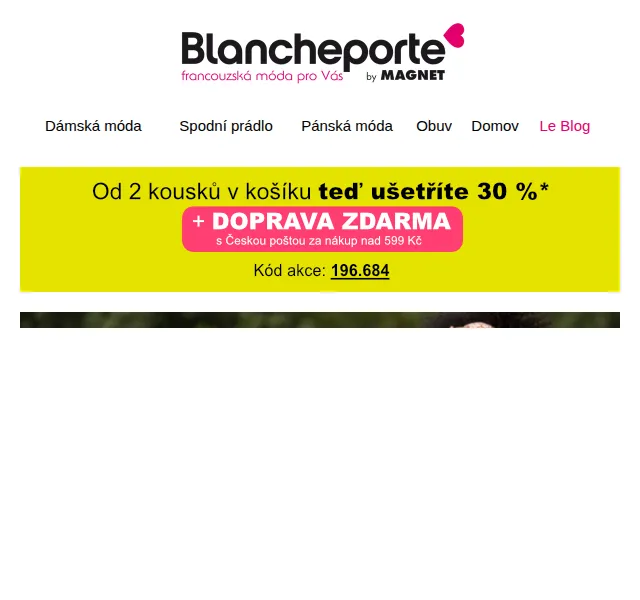 Blancheporte: sleva 30 % a poštovné zdarma – červenec 2026 | Nuslet.cz