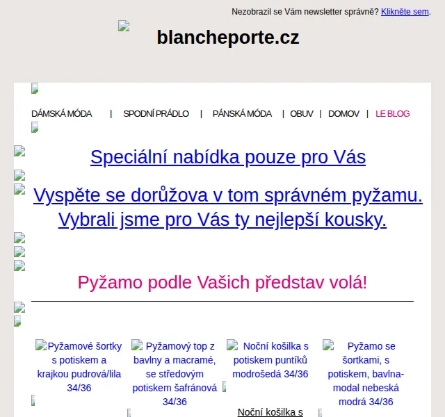 Blancheporte: noční prádlo a pyžama – červen 2026 | Nuslet.cz