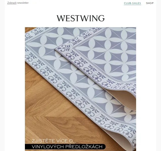 Westwing: Vše o vinylových rohožích + Nové kolekce – červenec 2026 | Nuslet.cz