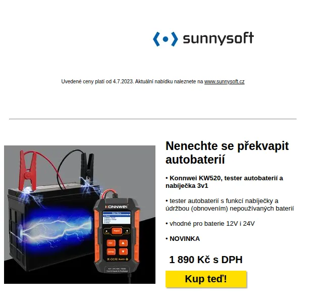 Sunnysoft: tester autobaterií a kamery Xiaomi – červenec 2026 | Nuslet.cz