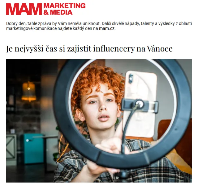 Marketing & Media: Zajistěte influencery na Vánoce včas – červen 2026 | Nuslet.cz