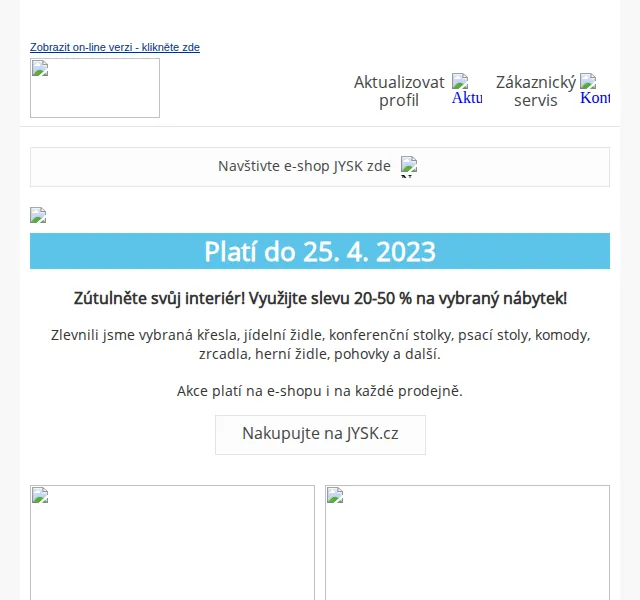 JYSK: Dny nábytku – sleva 20-50 % | červen 2026 | Nuslet.cz
