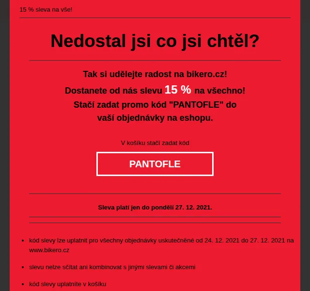 czbikero: 15 % sleva na vše – prosinec 2021 | Nuslet.cz