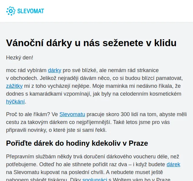 Slevomat: Vánoční dárky se slevou – červen 2026 | Nuslet.cz