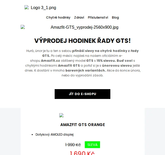 Amazfit.cz: Sleva 15% na řadu GTS – červen 2026 | Nuslet.cz