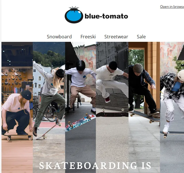 BLUE TOMATO: Skateboarding Is for Everyone – červenec 2026 | Nuslet.cz