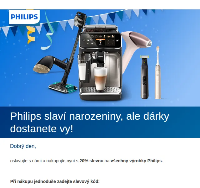 Philips: 20% sleva na vše – červen 2026 | Nuslet.cz