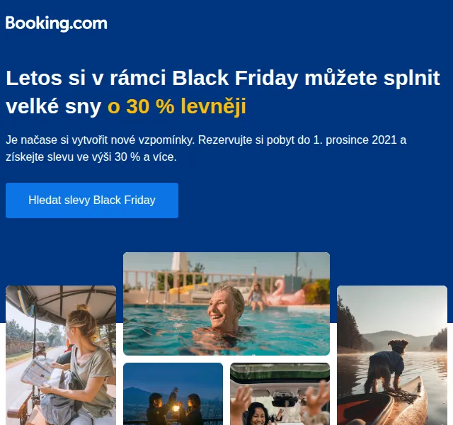 Booking.com: Black Friday slevy minimálně 30 % – prosinec 2021 | Nuslet.cz