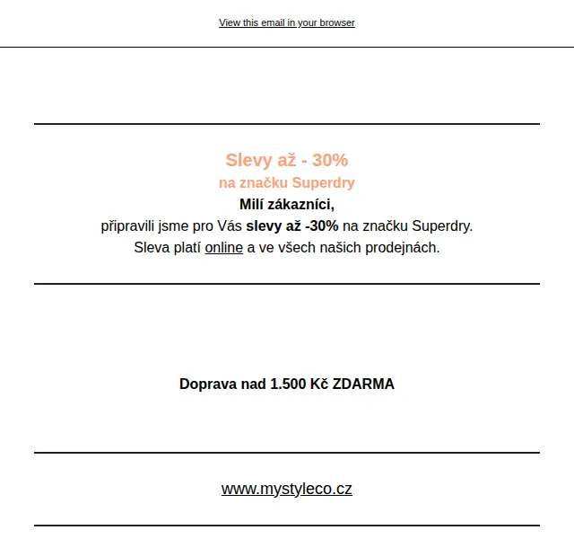 Mystyleco.cz: Slevy až -30 % na značku Superdry – červen 2026 | Nuslet.cz