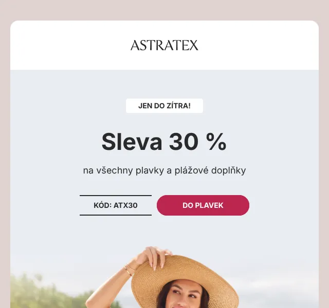 Astratex.cz: 30 % sleva na plavky – květen 2026
