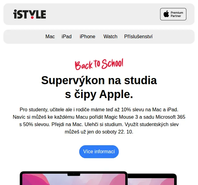 iSTYLE: Sleva až 10 % na Mac a iPad pro studenty – červen 2026 | Nuslet.cz