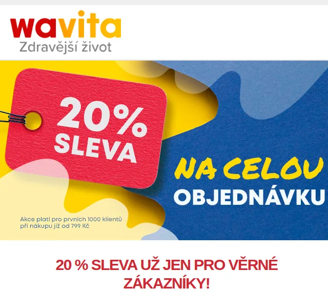 Wavita: 20% sleva na celou objednávku – červenec 2026 | Nuslet.cz