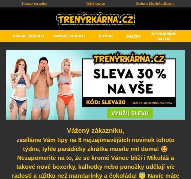 Lukáš z Trenýrkárna.cz: Sleva 30 % na prádlo Tommy Hilfiger – červenec 2026 | Nuslet.cz