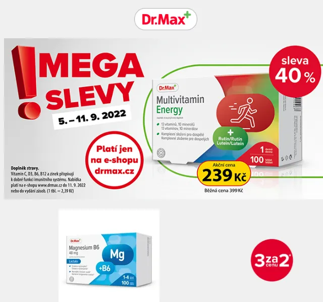 Dr.Max: Sleva 40 % na Multivitamin Energy – červen 2026 | Nuslet.cz