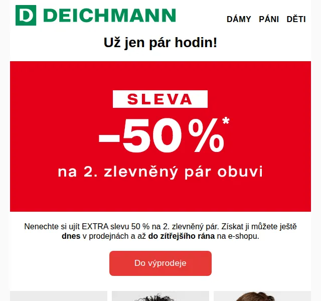 DEICHMANN: Extra sleva 50 % na 2. pár – červenec 2026 | Nuslet.cz