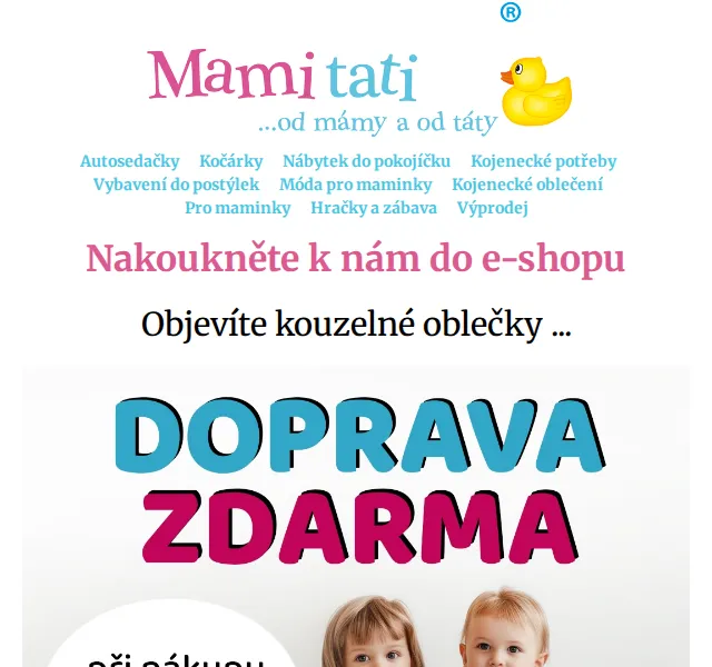 Mamitati.cz: Doprava ZDARMA nad 2 999 Kč a dárek k nákupu – červen 2026 | Nuslet.cz