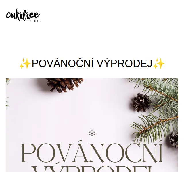 Cukrfree Shop: Povánoční výprodej – sleva až 40 % – červen 2026 | Nuslet.cz