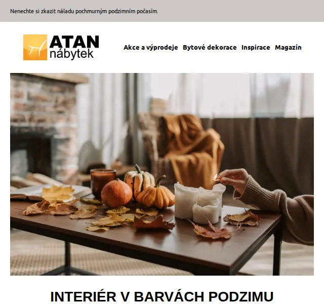 ATAN nábytek: Podzimní dekorace a nábytek – červen 2026 | Nuslet.cz