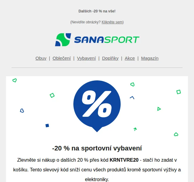 Sanasport: -20 % na vše – červen 2026 | Nuslet.cz